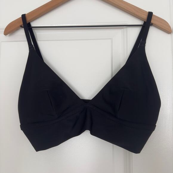 Aerie Bikini Swimsuit Set Triangle Top Striped Ruffle Bottom Black White Padding - Picture 3 of 16